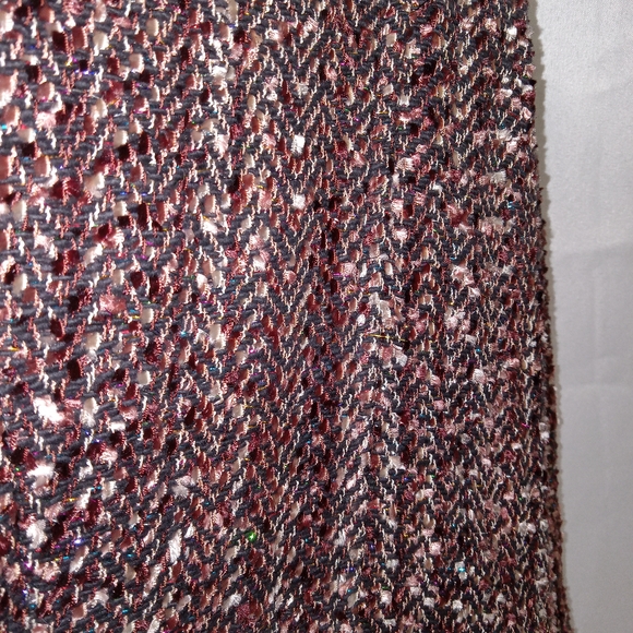 YAK MAGIK Multi Colored Tweed Sparkly Evening Jacket With Ruffled Hem Womns XL - Picture 9 of 13